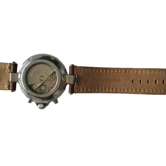 Mens Steinhausen Automatic Wrist Watch Model F1653 Chrono Skeleton Tachometer - Picture 5 of 13